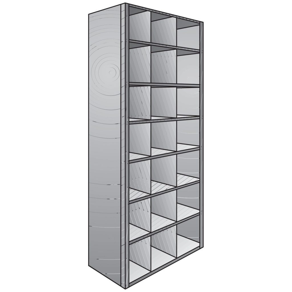 WPSS Deluxe industrial shelving 36 inch wide bin unit 21 openings