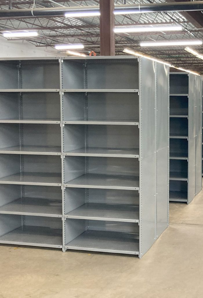 WPSS deluxe industrial shelving closed units back-to-back-warehouse