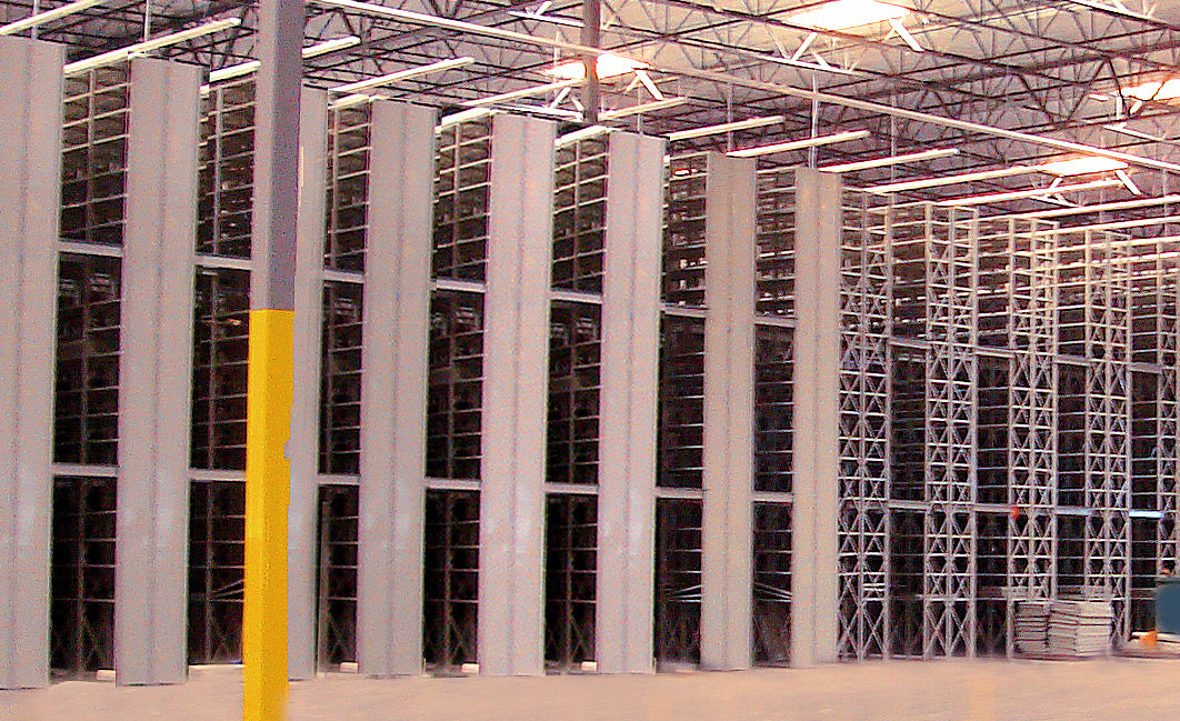 WPSS gallery deluxe industrial shelving three level catwalk seismic installation