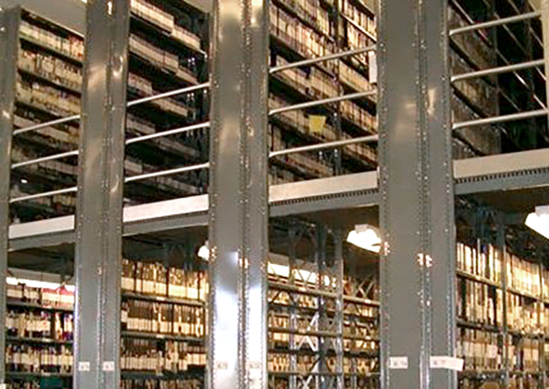 WPSS gallery pacific shelving catwalk system high density film and media archive storage